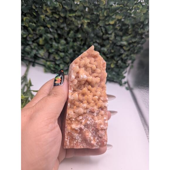 Semi Polished dog tooth calcite specimen crystal book end natural witchy - Picture 5 of 5